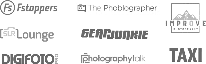 F-Stoppers, The Phoblographer, Improve Photography, SLR Lounge, Gear Junkie, Digifoto Pro, Photography Talk, TAXI